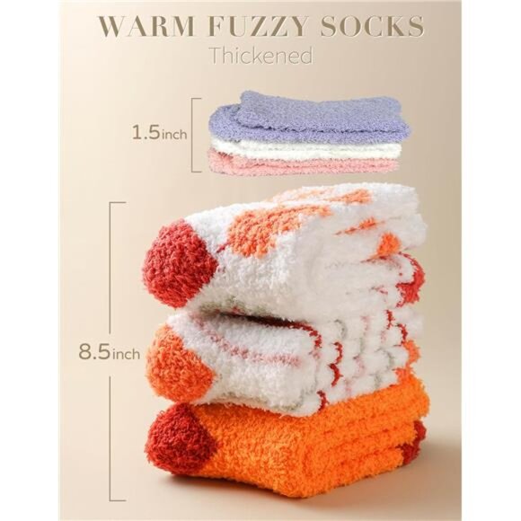 72-Needle‎ Super Warm Fuzzy Socks Fall Autumn Thanksgiving Gifts, Cozy Fluffy - Picture 4 of 7